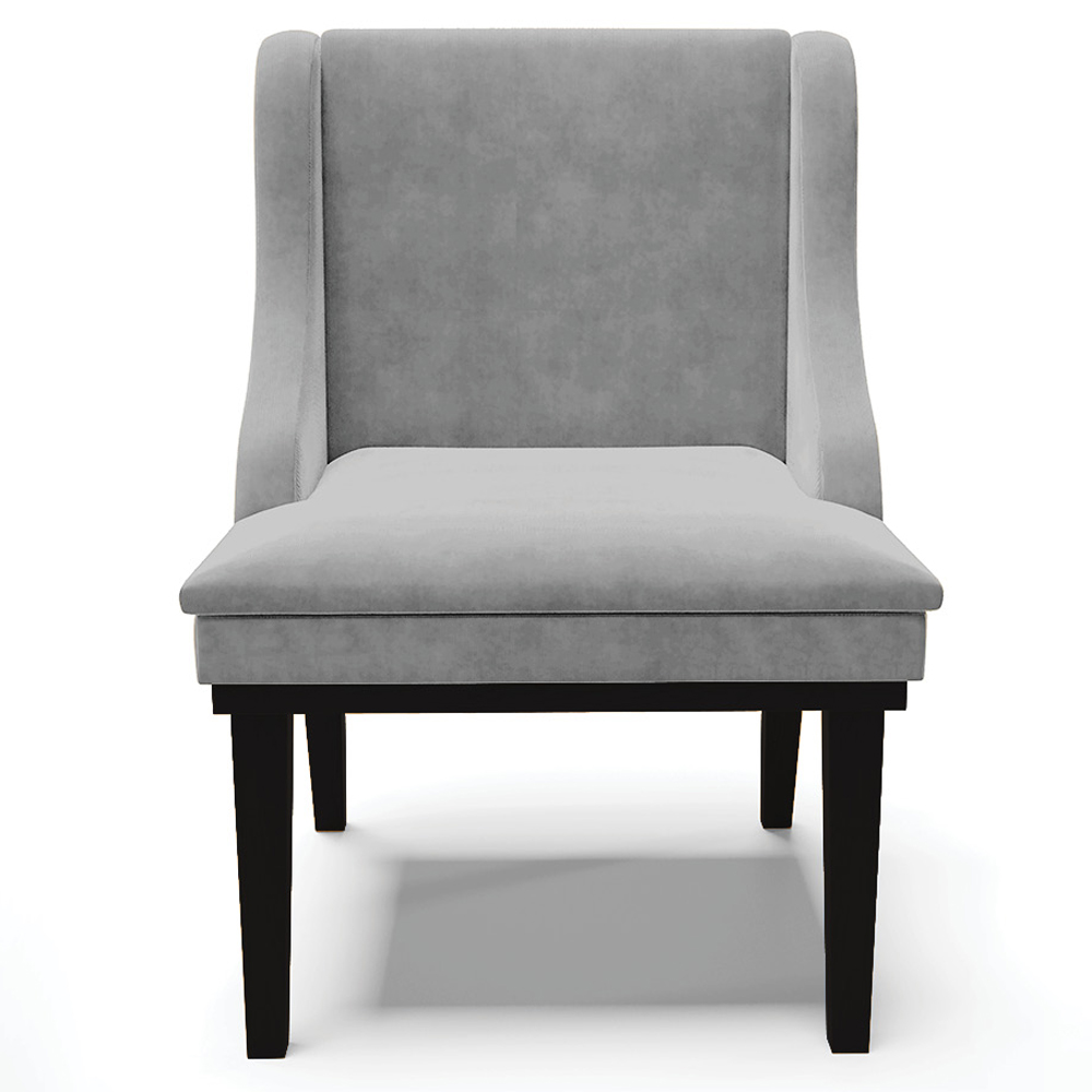 Kit 5 Cadeiras Decorativas Sala de Jantar Base Fixa de Madeira Firenze Suede Cinza/Preto G19 - Gran Belo