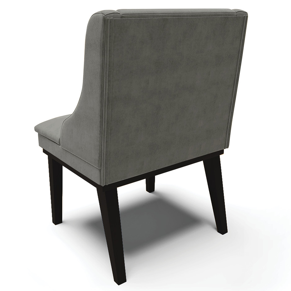 Kit 5 Cadeiras Decorativas Sala de Jantar Base Fixa de Madeira Firenze Suede Grafite/Preto G19 - Gran Belo
