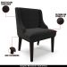 Kit 5 Cadeiras Decorativas Sala de Jantar Base Fixa de Madeira Firenze Suede Preto G19 - Gran Belo