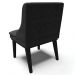 Kit 5 Cadeiras Decorativas Sala de Jantar Base Fixa de Madeira Firenze Suede Preto G19 - Gran Belo