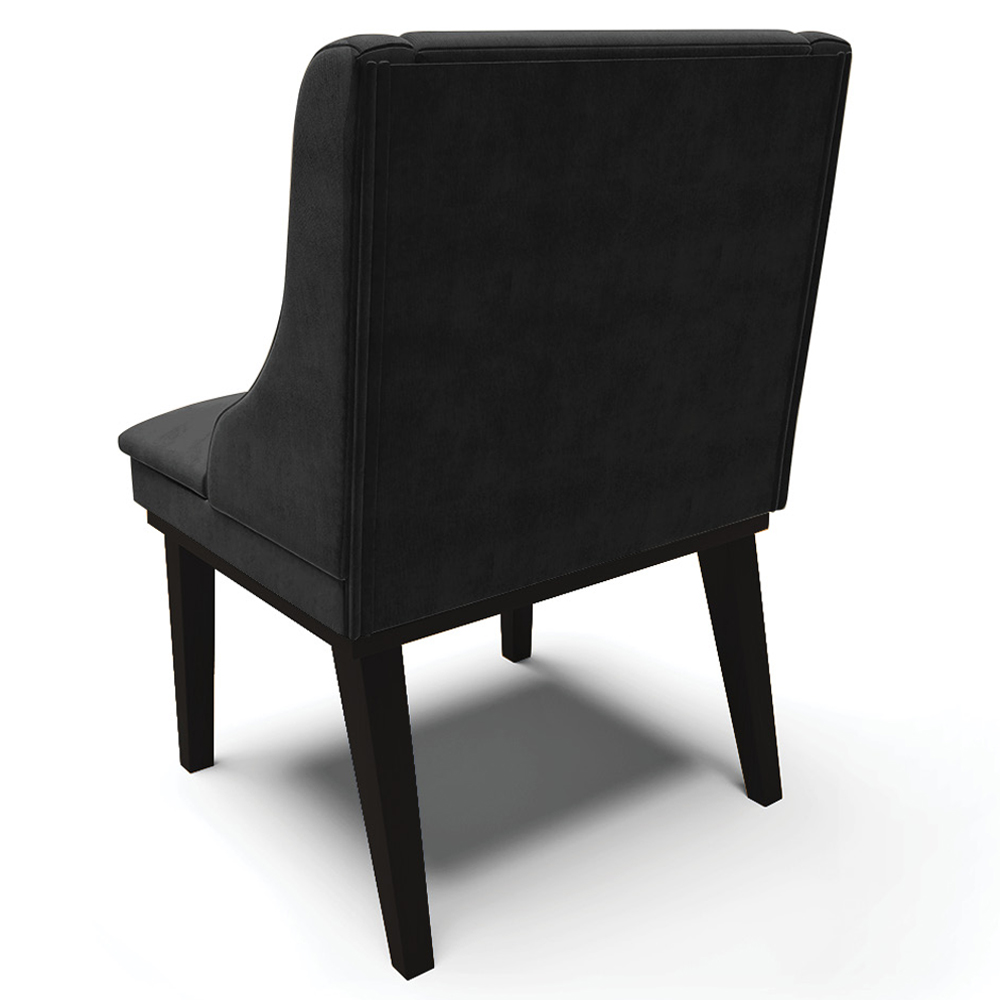 Kit 5 Cadeiras Decorativas Sala de Jantar Base Fixa de Madeira Firenze Suede Preto G19 - Gran Belo