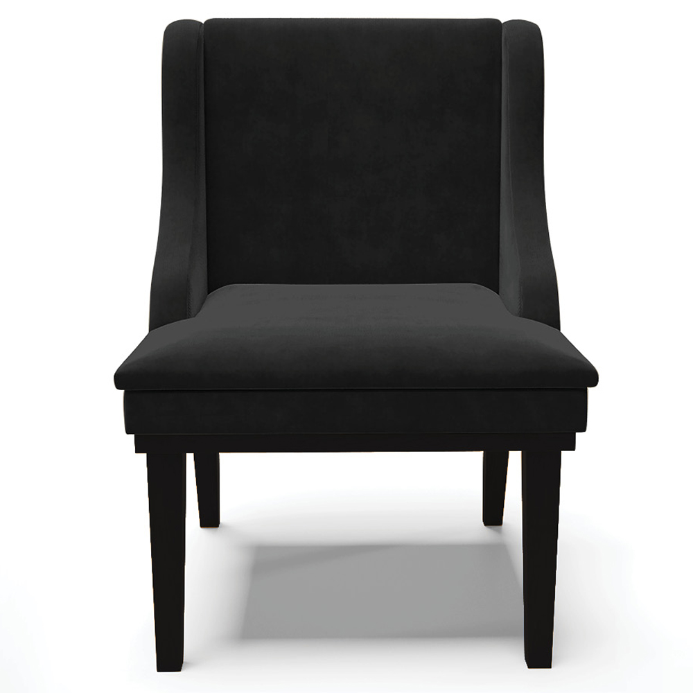 Kit 5 Cadeiras Decorativas Sala de Jantar Base Fixa de Madeira Firenze Suede Preto G19 - Gran Belo