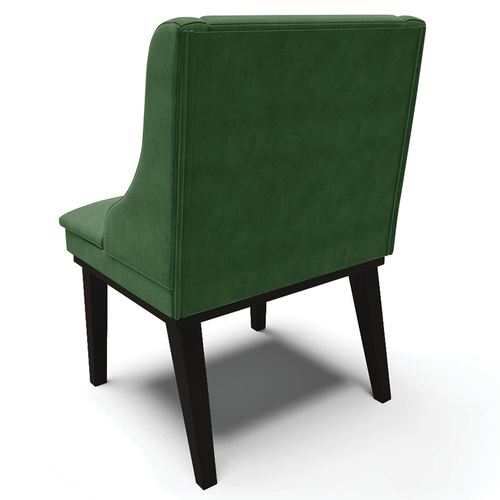 Kit 5 Cadeiras Decorativas Sala de Jantar Base Fixa de Madeira Firenze Suede Verde Esmeralda/Preto G19 - Gran Belo