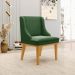 Kit 5 Cadeiras Decorativas Sala de Jantar Base Fixa de Madeira Firenze Suede Verde/Castanho G19 - Gran Belo