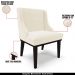 Kit 5 Cadeiras Decorativas Sala de Jantar Base Fixa de Madeira Firenze Veludo Bege/Preto G19 - Gran Belo