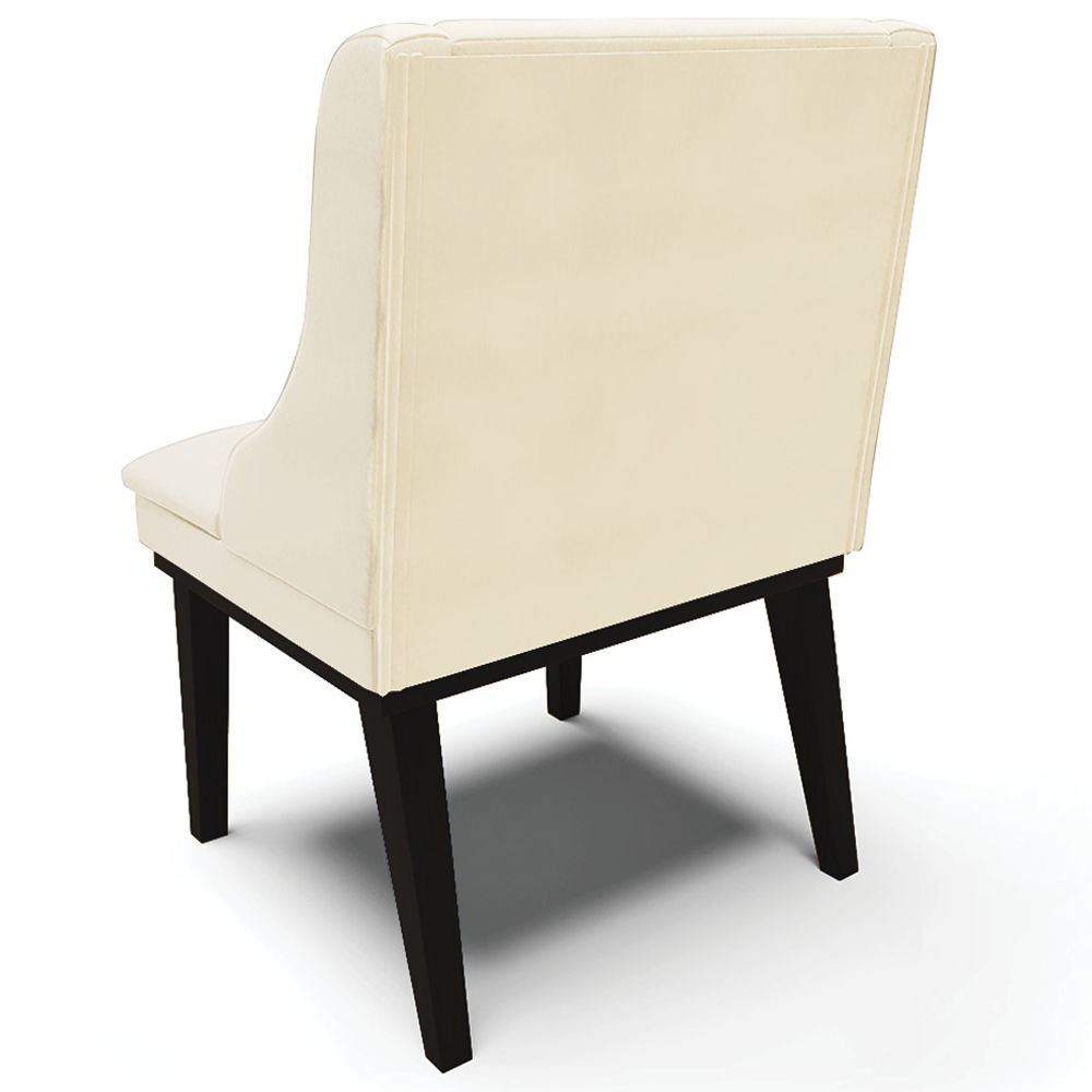 Kit 5 Cadeiras Decorativas Sala de Jantar Base Fixa de Madeira Firenze Veludo Bege/Preto G19 - Gran Belo
