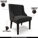 Kit 5 Cadeiras Decorativas Sala de Jantar Base Fixa de Madeira Firenze Veludo Preto G19 - Gran Belo