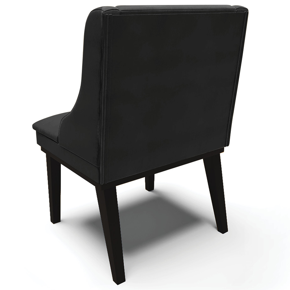 Kit 5 Cadeiras Decorativas Sala de Jantar Base Fixa de Madeira Firenze Veludo Preto G19 - Gran Belo