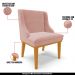 Kit 5 Cadeiras Decorativas Sala de Jantar Base Fixa de Madeira Firenze Veludo Rose/Castanho G19 - Gran Belo