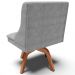 Kit 5 Cadeiras Decorativas Sala de Jantar Base Giratória de Madeira Firenze Suede Cinza/Natural G19 - Gran Belo