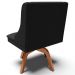 Kit 5 Cadeiras Decorativas Sala de Jantar Base Giratória de Madeira Firenze Veludo Preto/Natural G19 - Gran Belo