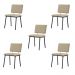 Kit 5 Cadeiras Decorativas Sala de Jantar Fennel Linho Bege G17 - Gran Belo