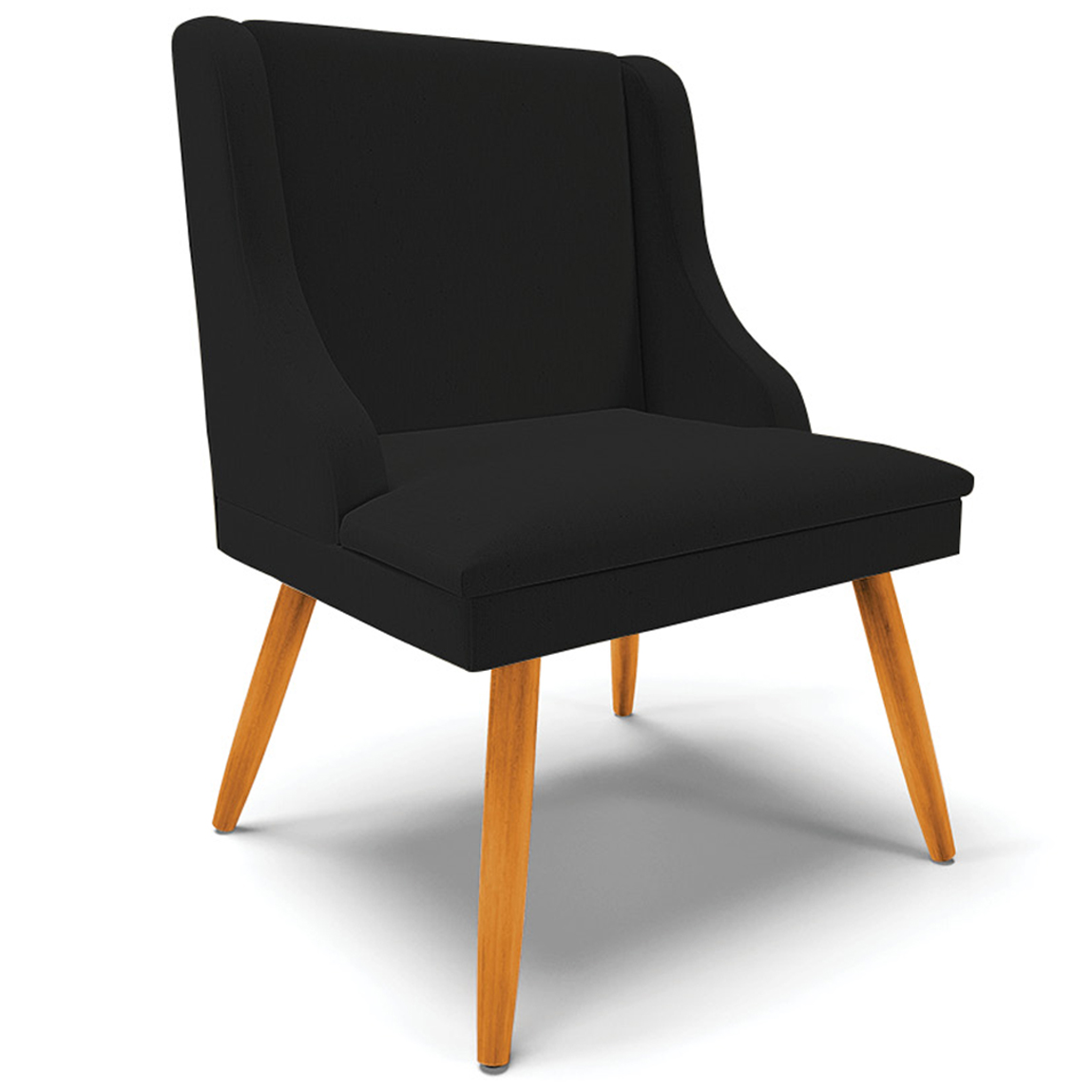 Kit 5 Cadeiras Decorativas Sala de Jantar Pés Palito de Madeira Firenze Linho Preto/Natural G19 - Gran Belo