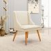 Kit 5 Cadeiras Decorativas Sala de Jantar Pés Palito de Madeira Firenze PU Bege/Natural G19 - Gran Belo
