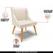 Kit 5 Cadeiras Decorativas Sala de Jantar Pés Palito de Madeira Firenze PU Bege/Natural G19 - Gran Belo