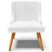 Kit 5 Cadeiras Decorativas Sala de Jantar Pés Palito de Madeira Firenze PU Branco Brilho/Natural G19 - Gran Belo