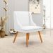 Kit 5 Cadeiras Decorativas Sala de Jantar Pés Palito de Madeira Firenze PU Branco Fosco/Natural G19 - Gran Belo