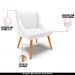 Kit 5 Cadeiras Decorativas Sala de Jantar Pés Palito de Madeira Firenze PU Branco Fosco/Natural G19 - Gran Belo