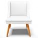 Kit 5 Cadeiras Decorativas Sala de Jantar Pés Palito de Madeira Firenze PU Branco Fosco/Natural G19 - Gran Belo