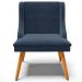Kit 5 Cadeiras Decorativas Sala de Jantar Pés Palito de Madeira Firenze Suede Azul Marinho/Natural G19 - Gran Belo