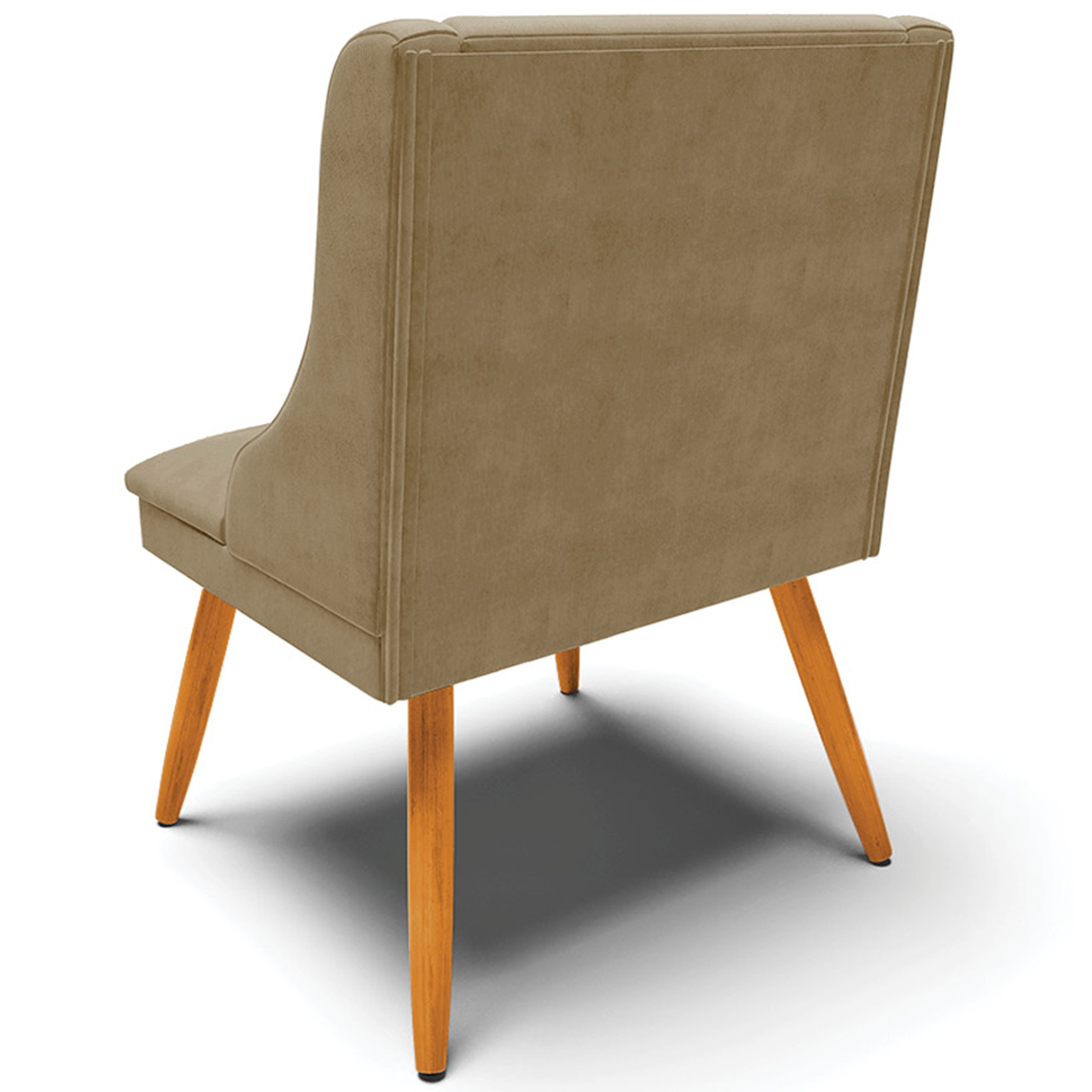 Kit 5 Cadeiras Decorativas Sala de Jantar Pés Palito de Madeira Firenze Suede Nude/Natural G19 - Gran Belo