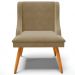 Kit 5 Cadeiras Decorativas Sala de Jantar Pés Palito de Madeira Firenze Suede Nude/Natural G19 - Gran Belo