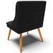 Kit 5 Cadeiras Decorativas Sala de Jantar Pés Palito de Madeira Firenze Suede Preto/Natural G19 - Gran Belo