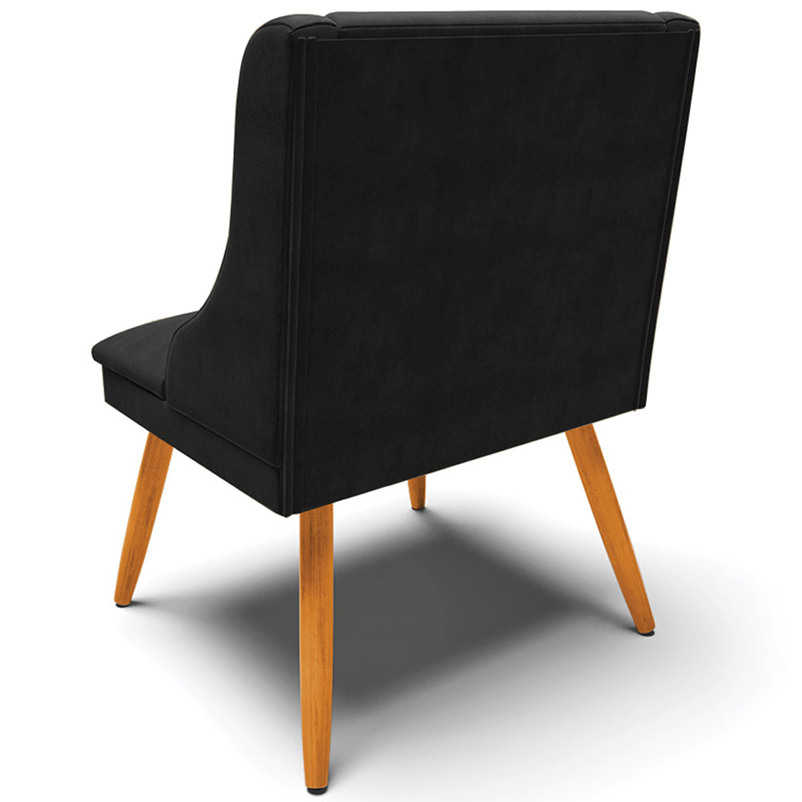 Kit 5 Cadeiras Decorativas Sala de Jantar Pés Palito de Madeira Firenze Suede Preto/Natural G19 - Gran Belo