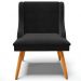 Kit 5 Cadeiras Decorativas Sala de Jantar Pés Palito de Madeira Firenze Suede Preto/Natural G19 - Gran Belo