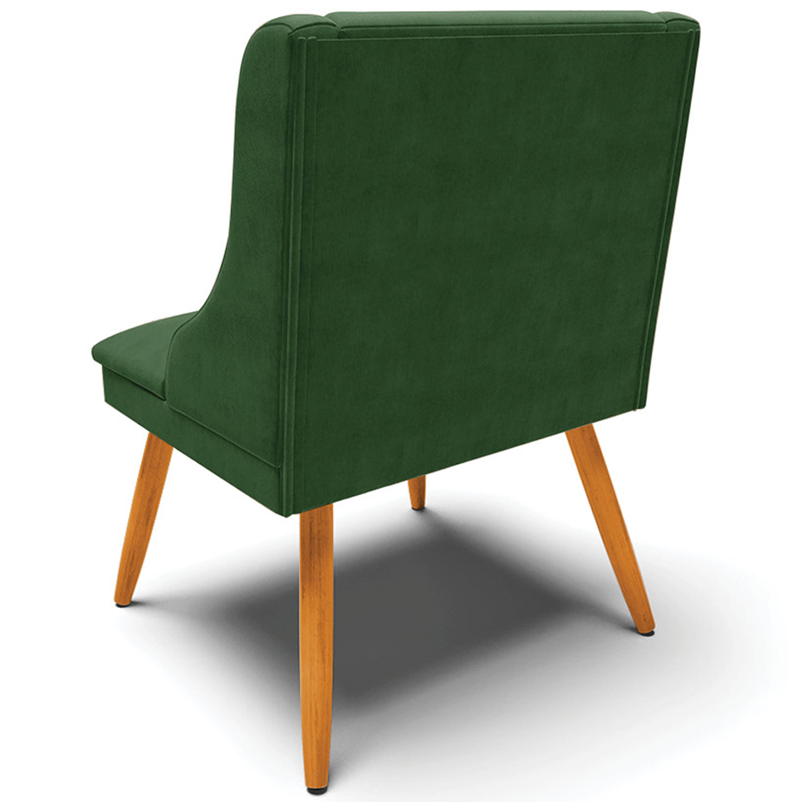 Kit 5 Cadeiras Decorativas Sala de Jantar Pés Palito de Madeira Firenze Suede Verde Esmeralda/Natural G19 - Gran Belo