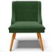 Kit 5 Cadeiras Decorativas Sala de Jantar Pés Palito de Madeira Firenze Suede Verde Esmeralda/Natural G19 - Gran Belo