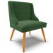 Kit 5 Cadeiras Decorativas Sala de Jantar Pés Palito de Madeira Firenze Suede Verde Esmeralda/Natural G19 - Gran Belo