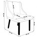 Kit 5 Cadeiras Decorativas Sala de Jantar Pés Palito de Madeira Firenze Veludo Bege/Natural G19 - Gran Belo