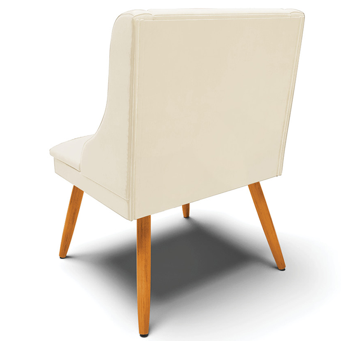 Kit 5 Cadeiras Decorativas Sala de Jantar Pés Palito de Madeira Firenze Veludo Bege/Natural G19 - Gran Belo