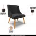 Kit 5 Cadeiras Decorativas Sala de Jantar Pés Palito de Madeira Firenze Veludo Preto/Natural G19 - Gran Belo