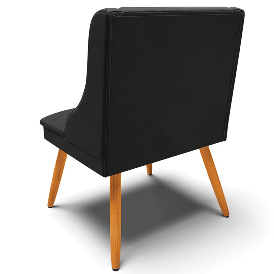 Kit 5 Cadeiras Decorativas Sala de Jantar Pés Palito de Madeira Firenze Veludo Preto/Natural G19 - Gran Belo