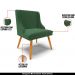 Kit 5 Cadeiras Decorativas Sala de Jantar Pés Palito de Madeira Firenze Veludo Verde/Natural G19 - Gran Belo
