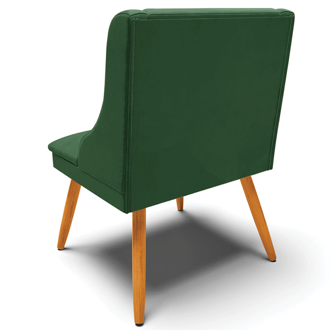 Kit 5 Cadeiras Decorativas Sala de Jantar Pés Palito de Madeira Firenze Veludo Verde/Natural G19 - Gran Belo