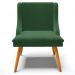 Kit 5 Cadeiras Decorativas Sala de Jantar Pés Palito de Madeira Firenze Veludo Verde/Natural G19 - Gran Belo