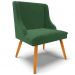 Kit 5 Cadeiras Decorativas Sala de Jantar Pés Palito de Madeira Firenze Veludo Verde/Natural G19 - Gran Belo