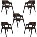 Kit 5 Cadeiras Sala de Jantar e Jogos Carteados Madeira Maciça Poker PU Marrom/Preto G42 - Gran Belo