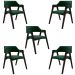 Kit 5 Cadeiras Sala de Jantar e Jogos Carteados Madeira Maciça Poker Veludo Verde/Tabaco G42 - Gran Belo