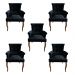 Kit 5 Cadeiras de Jantar Belford Veludo Preto Pés de Madeira Design Sofisticado G48 -  Gran Belo