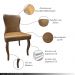Kit 5 Cadeiras de Jantar Duque PU Marrom Design Elegante Pés Madeira G48 - Gran Belo