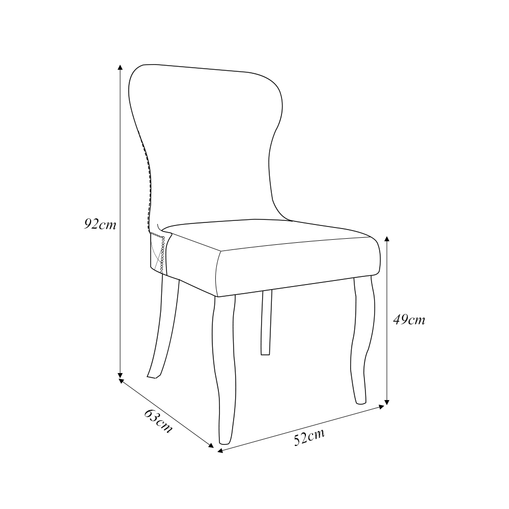 Kit 5 Cadeiras de Jantar Duque PU Marrom Design Elegante Pés Madeira G48 - Gran Belo