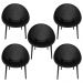 Kit 5 Poltronas Área Externa de PP Marina com Base Desmontável Preto G56 - Gran Belo