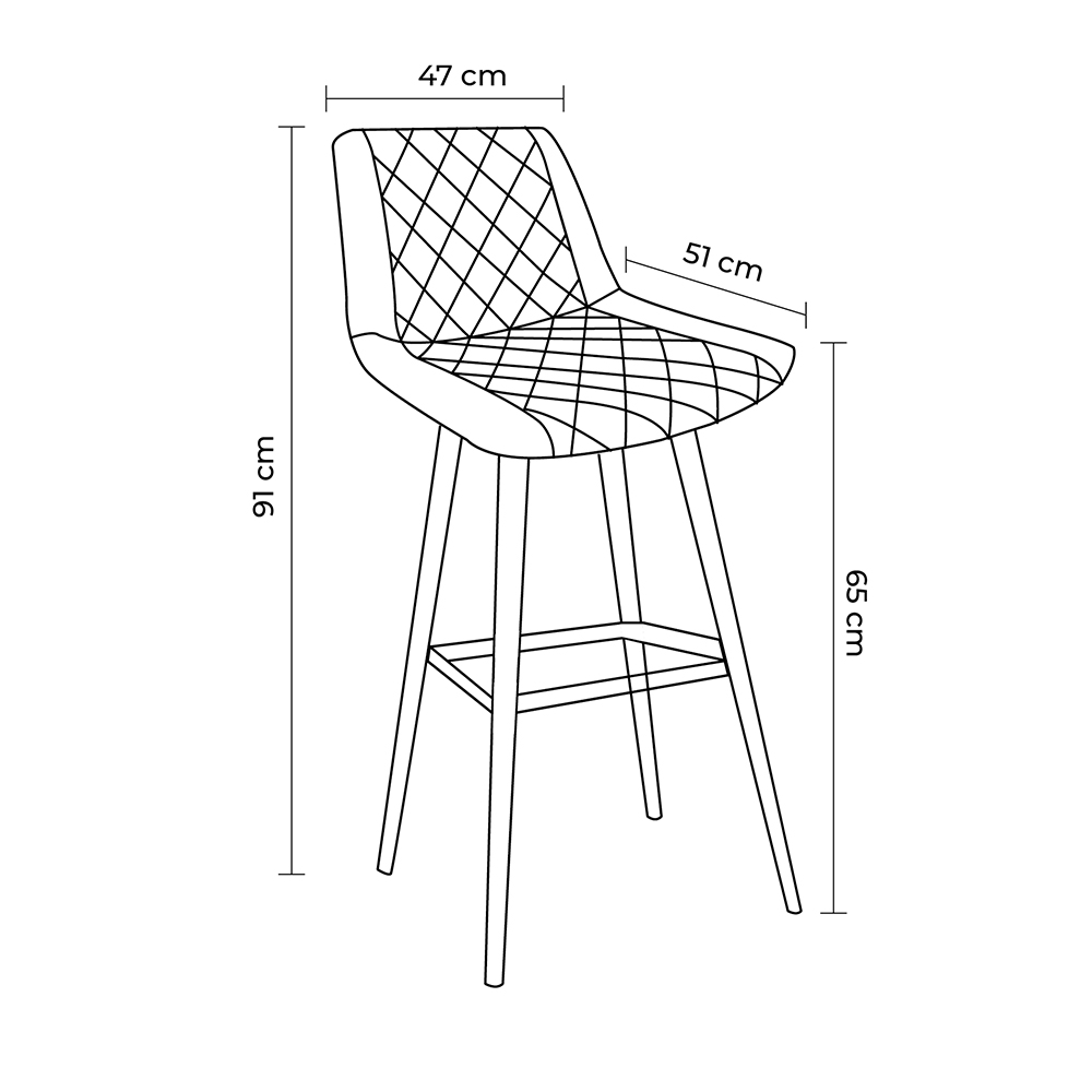 Kit 6 Banquetas Decorativas Magé PU Matelassê c/Apoio para os Pés Base em Aço Cinza G56 - Gran Belo