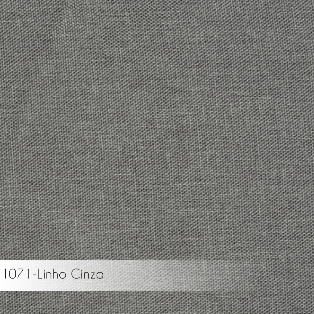 Kit 6 Banquetas Fixa Decorativa Base de Aço Marcius Linho Cinza G17 - Gran Belo