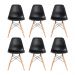Kit 6 Cadeira Decorativa para Sala e Cozinha Garabit Preto G04 - Gran Belo
