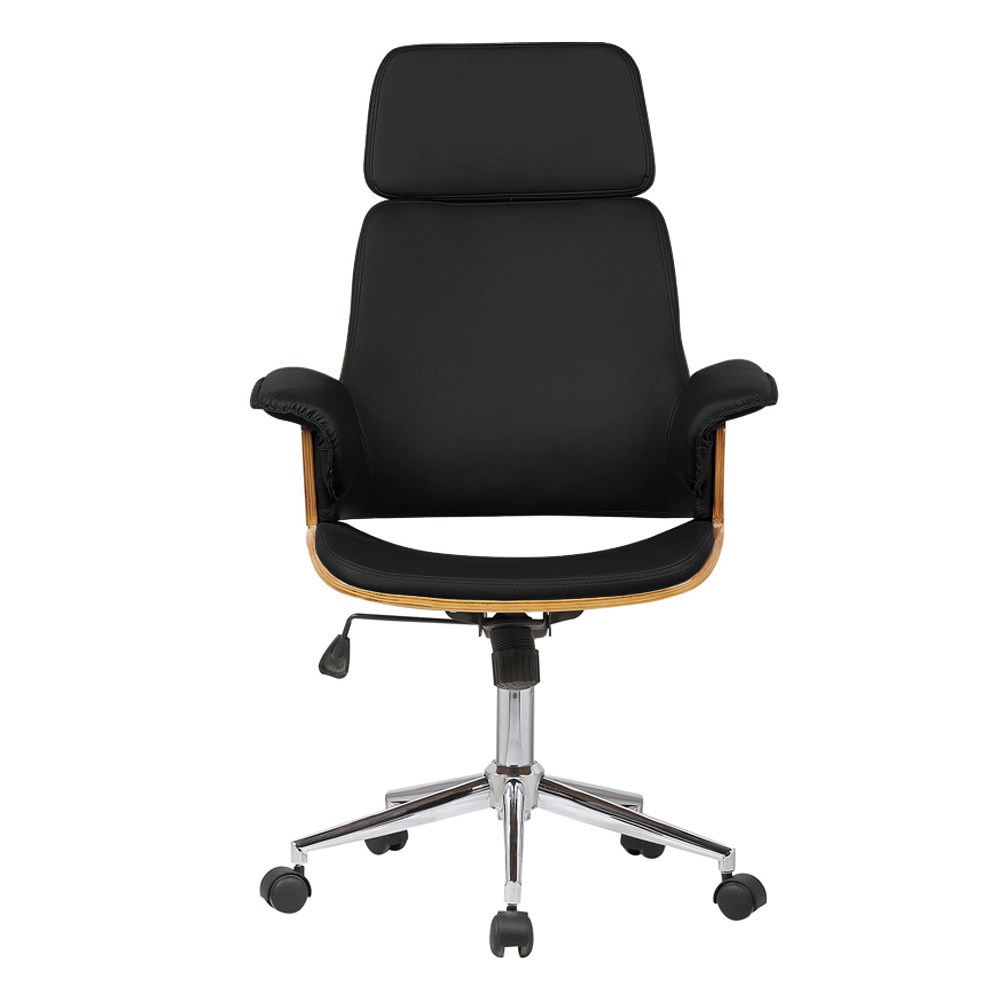 Kit 6 Cadeira de Escritório Home Office Decorativas Casemiro PU c/Regulagem de Altura Base Giratória Preto G56 - Gran Belo